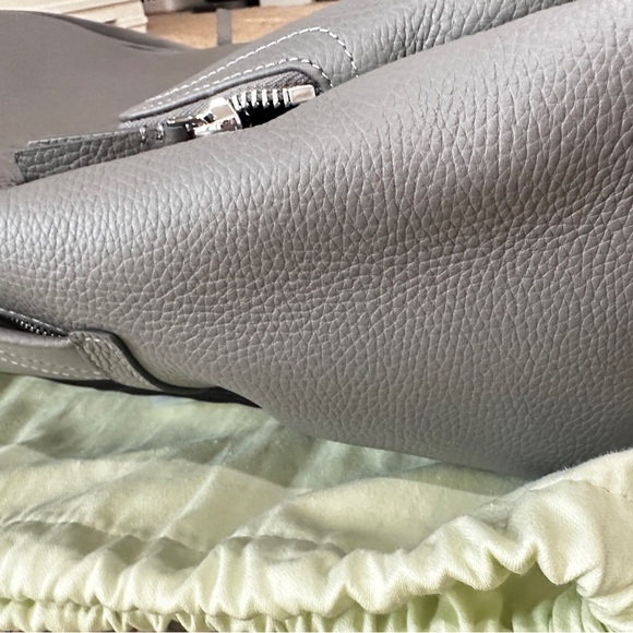 NWT Burberry Abbeydale Leather Logo Backpack Charcoal Grey - Picture 7 of 10